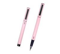 DOHE - Lot de 4 stylos ELIPSE - Encre gel bleu - Pointe fine 0,5 mm - Capuche et clip de serrage - Fabriqué en aluminium résistant - Fournitures scolaires et de bureau - Rose