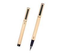 DOHE - Lot de 4 stylos ELIPSE - Encre gel bleu - Pointe fine 0,5 mm - Capuche et clip de serrage - Fabriqué en aluminium résistant - Jaune