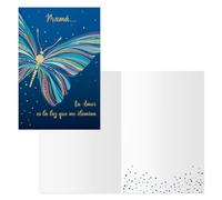 DOHE - Lot de 6 cartes de vœux pour la fête des mères - Cadeau pour maman, avec enveloppe en papier, dimensions 11,5 x 17 cm, cartes de remerciement - Butterfly