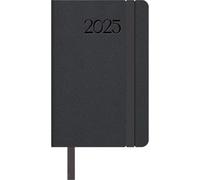 Dohe MANHATTAN Agenda semainier 2025, format de poche (8,5 x 13 cm), 12 mois de janvier à décembre, couverture souple en similicuir, planificateur en espagnol, fournitures de bureau - MANHATTAN noir