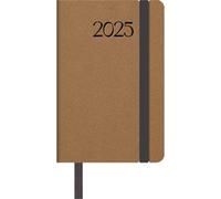 Dohe MANHATTAN Cámel Agenda semainier 2025, format de poche (8,5 x 13 cm), 12 mois de janvier à décembre, couverture souple en similicuir, planificateur en espagnol, fournitures de bureau