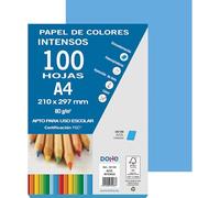 Dohe - Papier A4 coloré de 80 g bleu intense - 100 feuilles