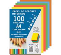 DOHE - Papier A4 coloré de 80 g couleurs intenses assorties - 100 feuilles 30170