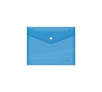 DOHE - Pochette enveloppe bouton PP Cristal Transparent A5 Bleu