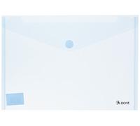 DOHE - Pochette enveloppe Velcro PP Transparent Format Feuillet Bleu