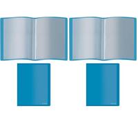 DOHE - Porte-vues PP de 40 pochettes PP (80 mic) Souple Bleu (Lot de 2)