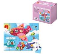 Dohe Puzzle éducatif pour enfants - 24 pièces - Double couche de carton et contreplaqué - Stimule l'imagination et le raisonnement - Couleurs attrayantes G
