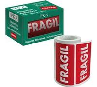PKA 16411-Rotolo da 200 etichette "fragile", 200 Pezzi
