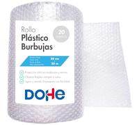 Dohe Rouleau à bulles en plastique transparent 50 cm x 20 m Idéal pour la protection des expéditions, déménagements, objets fragiles, emballage et fournitures de bureau