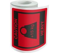 Dohe - Rouleau d'étiquettes adhésives résistantes et durables pour envois lourds, résistantes et durables, 80 x 80 mm, rouge frappant, fournitures de bureau 15 kg