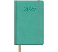 Dohe Samba - Agenda semainier 2025, format de poche (8,5 x 13 cm), 12 mois de janvier à décembre, couverture rigide en similicuir, planificateur en espagnol, fournitures de bureau - SAMBA vert menthe