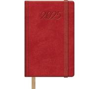 Dohe Samba Agenda semainier 2025, format de poche (8,5 x 13 cm), 12 mois de janvier à décembre, couverture rigide en similicuir, planificateur en espagnol, fournitures de bureau - SAMBA rouge