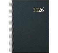 Dohe Segovia Negra Agenda 2026 1 jour par page format A5 (14 x 20 cm), fermeture à spirale, 12 mois de janvier à décembre, planificateur annuel en espagnol