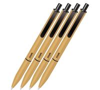 DOHE - Stylos Elegance (4 u.) - Encre Bleue, Pointe Moyenne 1 mm, Corps MARRON, Rétractables “Touch”, Clip de Fixation, Fabrication en Aluminium Résistant et Revêtement en Caoutchouc, Toucher Doux