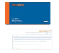 Dohe - Talonaires Reçus de Paiement Duplicata (10 pcs) - Blocs pour Location, Achats ou Paiements, 50 Feuilles avec Copie par Talon, Taille 21x10 cm, Langue Espagnole, Matériel de Bureau