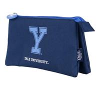 DOHE - Trousse Scolaire 3 Compartiments - Fermeture Éclair, Polyester Résistant, 23x12x2,5 cm, Matériel Scolaire - Yale University Navy - Bleu