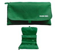 Dohe - Trousse Scolaire Double - 2 Compartiments avec Fermeture Éclair, 3 Fenêtres Transparentes, Carte Remplissable avec Emploi du Temps, Spacieuse 22x10x6,5 cm, Polyester Résistant Flexible - Vert