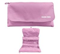 Dohe - Trousse Scolaire Double - 2 Compartiments avec Fermeture Éclair, 3 Fenêtres Transparentes, Carte Remplissable avec Emploi du Temps, Spacieuse 22x10x6,5 cm, Polyester Résistant Flexible - Rose