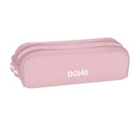 Dohe - Trousse Scolaire Double en Silicone - 2 Compartiments avec Fermetures Éclair, Trousse Rectangulaire Polyvalente, Toucher Doux, Dimensions 20x6x7 cm - Serenity