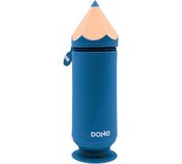 DOHE - Trousse Scolaire en Silicone - 1 Compartiment, Forme de Crayon, Ventouse pour Fixer sur Table ou Bureau, Fermeture Éclair, Trousse avec Toucher Doux et Agréable, Dimensions : 6,8x20 cm