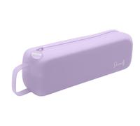 Dohe - Trousse Scolaire Quadruple - 4 Compartiments avec Fermeture Éclair, Fabriquée en Silicone Doux Et Résistant, 24x6,2x6,5 cm, avec Poignée De Transport, Fournitures Scolaires - Violet