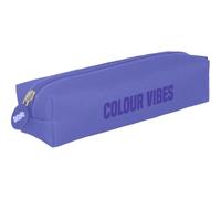 DOHE - Trousse Scolaire Simple - 1 Compartiment, Trousse Rectangulaire Polyvalente, 21x6x6 cm, Fermeture Éclair, Fabriquée en Polyester Résistant - Colour Vibes