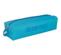 DOHE - Trousse Scolaire Simple - 1 Compartiment, Trousse Rectangulaire Polyvalente, 21x6x6 cm, Fermeture Éclair, Fabriquée en Polyester Résistant - Colour Vibes