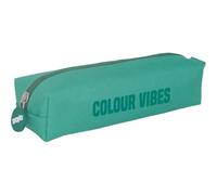 DOHE - Trousse Scolaire Simple - 1 Compartiment, Trousse Rectangulaire Polyvalente, 21x6x6 cm, Fermeture Éclair, Fabriquée en Polyester Résistant - Colour Vibes