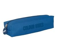 DOHE - Trousse Scolaire Simple - 1 Compartiment, Trousse Rectangulaire Polyvalente, 21x6x6 cm, Fermeture Éclair, Fabriquée en Polyester Résistant - Colour Vibes