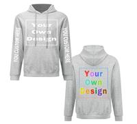 DOHXQM Sweat à Capuche Personnalisé - Ajoutez Votre Texte, Image ou Logo - Personnalisation Recto/Verso - Unisexe & Confort Premium - Sweat Personnalisable - Hoodie à Personnaliser