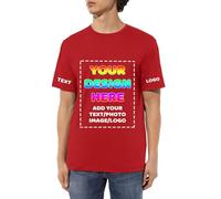 DOHXQM T-Shirts personnalisés pour Hommes/Femmes concevez Votre Propre Chemise Ajouter du Texte/Image/Logo T-Shirt en Coton personnalisé Photo imprimée Avant/arrière, Cadeau Anniversaire