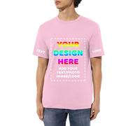 DOHXQM T-Shirts personnalisés pour Hommes/Femmes concevez Votre Propre Chemise Ajouter du Texte/Image/Logo T-Shirt en Coton personnalisé Photo imprimée Avant/arrière, Cadeau Anniversaire