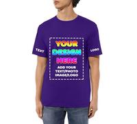 DOHXQM T-Shirts personnalisés pour Hommes/Femmes concevez Votre Propre Chemise Ajouter du Texte/Image/Logo T-Shirt en Coton personnalisé Photo imprimée Avant/arrière, Cadeau Anniversaire