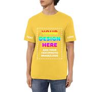 DOHXQM T-Shirts personnalisés pour Hommes/Femmes concevez Votre Propre Chemise Ajouter du Texte/Image/Logo T-Shirt en Coton personnalisé Photo imprimée Avant/arrière, Cadeau Anniversaire