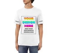 DOHXQM T-Shirts personnalisés pour Hommes/Femmes concevez Votre Propre Chemise Ajouter du Texte/Image/Logo T-Shirt en Coton personnalisé Photo imprimée Avant/arrière, Cadeau Anniversaire