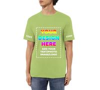 DOHXQM T-Shirts personnalisés pour Hommes/Femmes concevez Votre Propre Chemise Ajouter du Texte/Image/Logo T-Shirt en Coton personnalisé Photo imprimée Avant/arrière, Cadeau Anniversaire