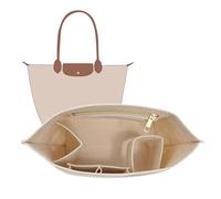 DOIAPUOS Inserts de rangement en feutre pour sac à main Longchamp Le Pliage L (beige, taille L)
