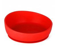 Doidy Baby Bowl en silicone - Bol d'aspiration souple et flexible pour le sevrage - Bol pour bébé antidérapant avec bords en pente élevés - Utilisation de 6 mois à la petite enfance (Rouge)