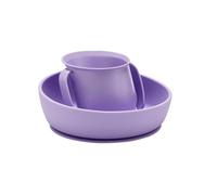 Doidy Coffret cadeau tasse et bol à partir de 6 mois - Bol à ventouse antidérapant en silicone et tasse ouverte pour l'entraînement et l'apprentissage de manger et boire, essentiels pour le sevrage et