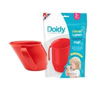 Doidy Cup - Gobelets éducatifs pour bébés et enfants en bas âge - Design incliné unique - Gobelet à deux anses pour bébé - Superbe gobelet pour le lait, l'eau et le jus de fruit - À utiliser entre 3 et 6 mois (Rouge)
