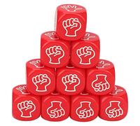 Doigt deviner Les dés de Jeu Vif Couleur éducative Plastique 6 siares Ensemble pour Les Jeux de fête et Les activités Scolaires 10pcs en Papier Rock Ciseaux de Motif en Jeu de dés (Rouge)