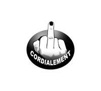 doigt d'honneur cordialement (15cm) - Sticker/autocollant