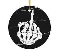 Doigt d'honneur, Va Te Faire Foutre Boule De Noël Décoration Sapin Céramique Christmas Noël Hanging avec Ficelle Dorée Décoration De Noël À Suspendre