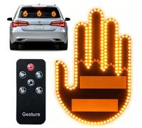 Doigt d'honneur Voiture,Main Lumineuse pour voitureLumière de Doigt pour Voiture avec Télécommande,Funny Road Rage Signs pour Fenêtre de SUV (A)