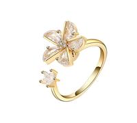 Doigt D'Ouverture De Bague Réglable Pour Femme - Bague Tournante Pour Tourner La Fleur De Rose Bague Ouverte Charme Classique Bague Bijoux Pour Filles Unisexes Dames Cadeau D'Anniversaire,A