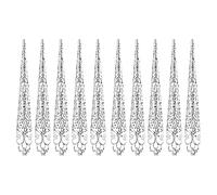 Doigt l'ongle pointe griffe anneaux 10 pack ancienne reine costume doigté griffe de griffes anneaux décoration accessoire protège-doigt protecteurs pour halloween cosplay drame show de danse argent