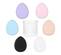 Doigt Puff Lot de 6 poudres pour doigts et fleurs du visage - Kit de maquillage - Maquillage - Mélange - Mélange - Ensemble de crème en poudre et cosmétiques liquides