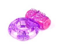 Doigt Vibrant Anneau Vibrant Double Anneau Vîbrant PenIS pour Couple Homme Penien Vibrateur 66CL