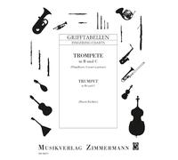 Doigtés pour la trompette en si bémol ou ut: trumpet in Bb and C (flugelhorn, Cornet à pistons).