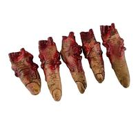 Doigts coupés d'Halloween, 5pcs / ensemble de doigts sanglants effrayants décoration d'Halloween, de fausses parties sanglantes, accessoires de doigts de finesse d'horreur pour décoration d'Hallo